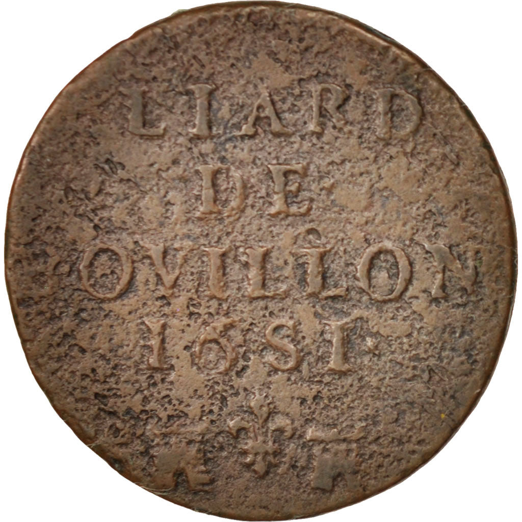 Moneda, ESTADOS FRANCESES, BOUILLON & SEDAN, Liard, 1681, Bouillon, BC+, Cobre