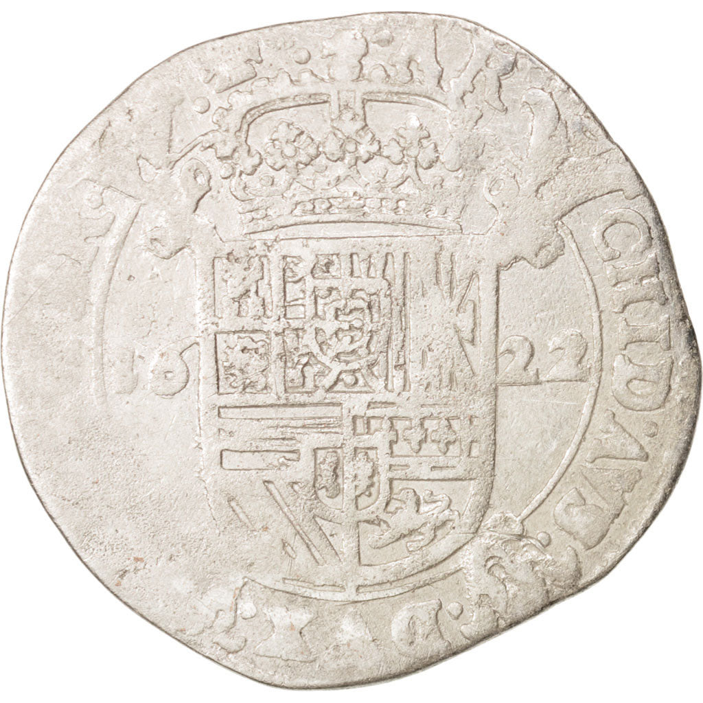 Spanish Netherlands, BRABANT, Escalin, 1622, Antwerp, VF(30-35), Silver, KM:52.1