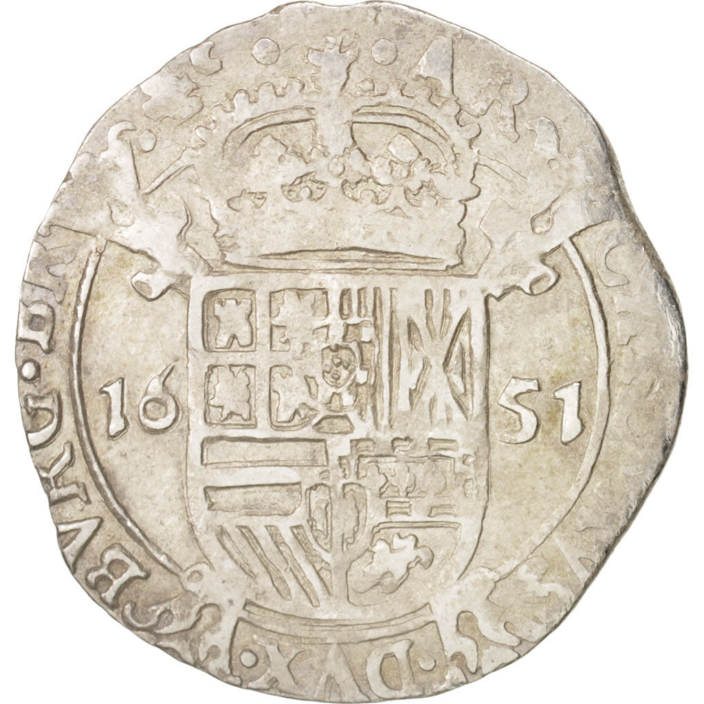 Spanish Netherlands, BRABANT, Escalin, 1651, indeterminate mint, EF(40-45)