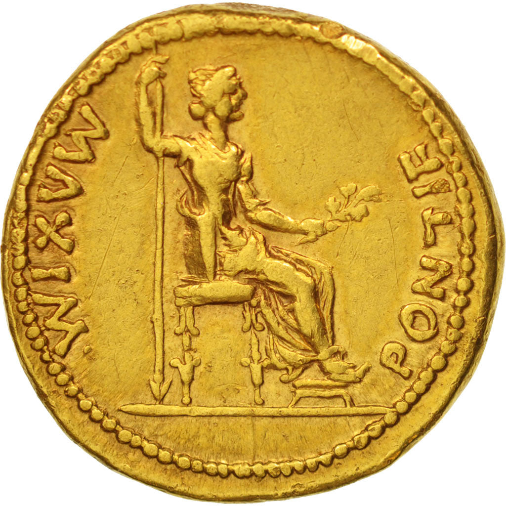 Tiberius, Aureus, Lyons, AU(50-53), Gold, RIC:29