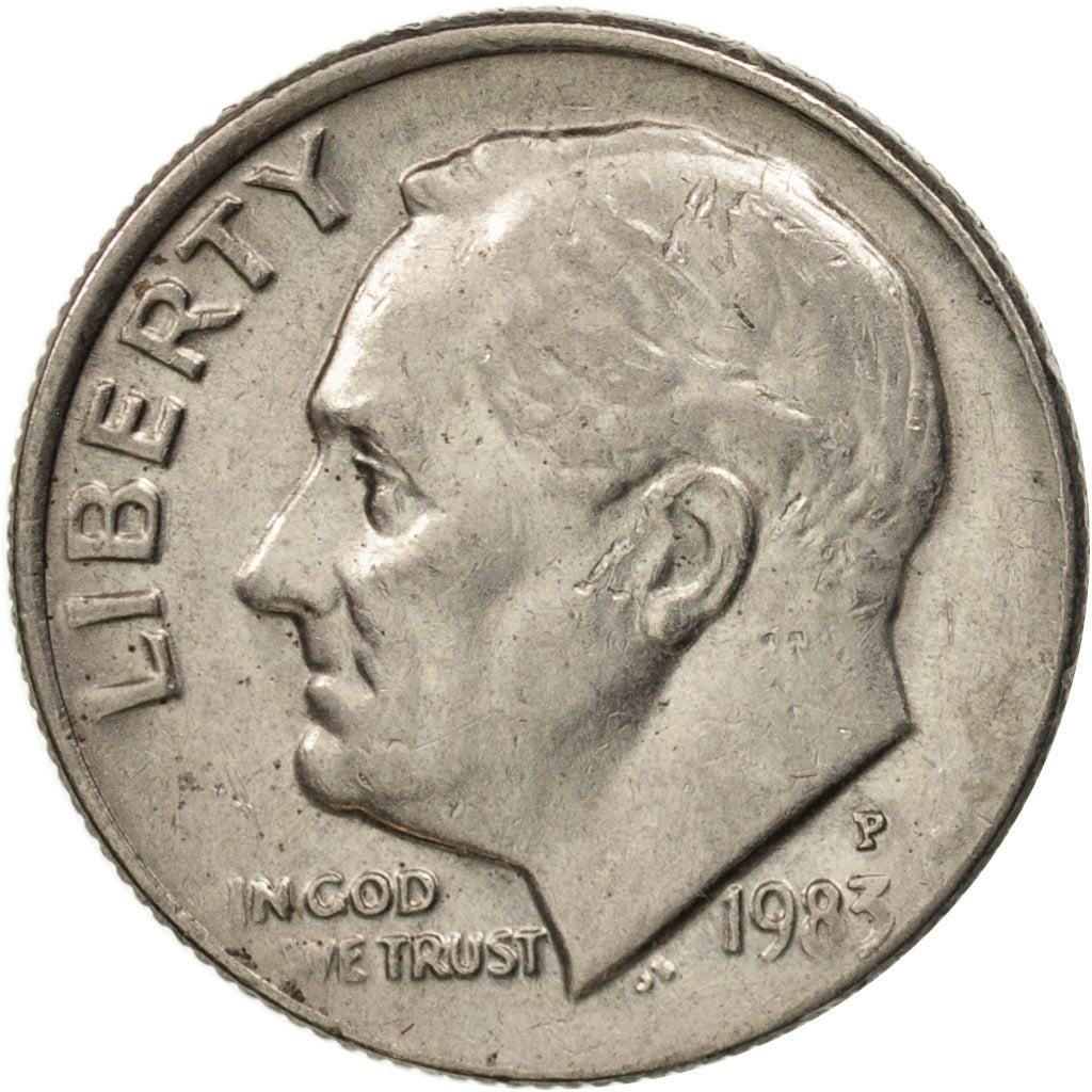 Coin, United States, Roosevelt Dime, Dime, 1983, U.S. Mint, Philadelphia