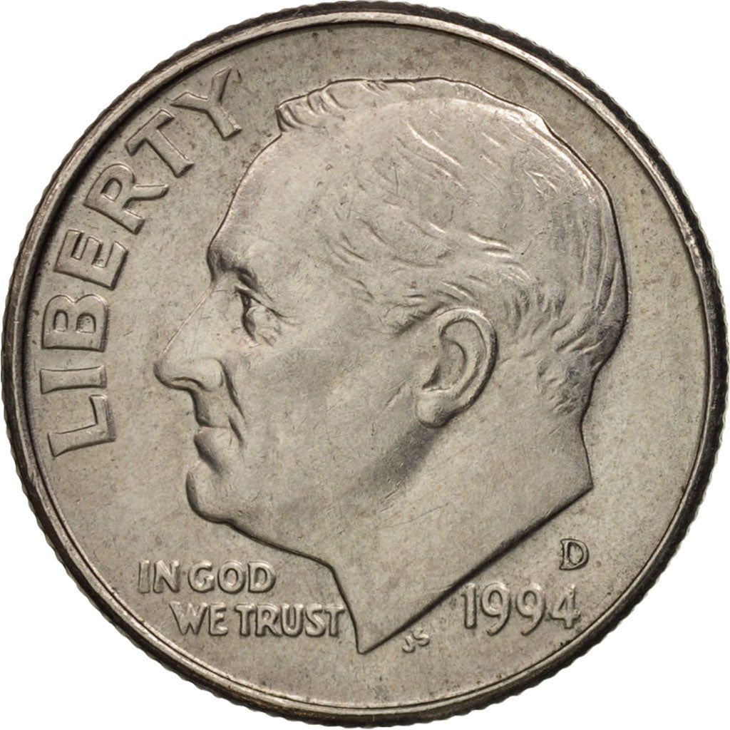 Coin, United States, Roosevelt Dime, Dime, 1994, U.S. Mint, Denver, AU(55-58)