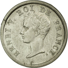 France, Henri V, 1/2 Franc, 1833, Paris, Silver, EF(40-45), Gadoury:404