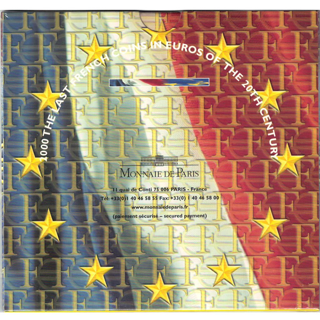FRANCE, 1 Cent to 2 Euro, 2000, MS(65-70)