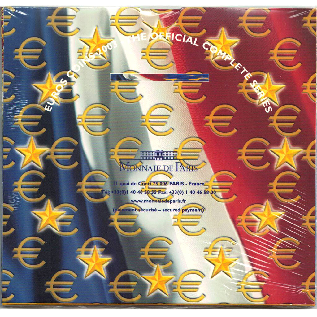 FRANCE, 1 Cent to 2 Euro, 2003, MS(65-70)