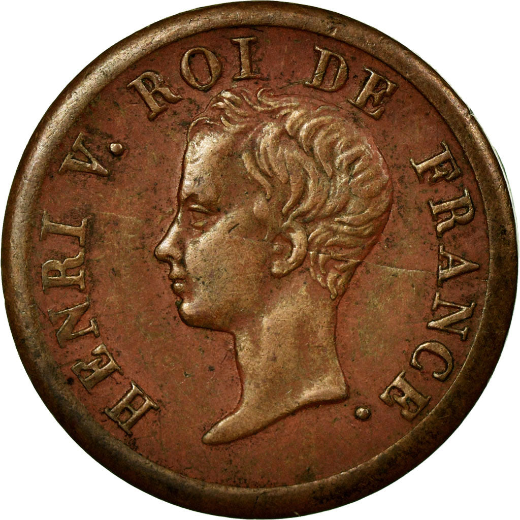 Coin, France, Henri V, 1/2 Franc, 1833, EF(40-45), Bronze, KM:23a, Gadoury:405