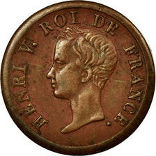 Moneta, Francia, Henri V, 1/2 Franc, 1833, BB, Bronzo, KM:23a, Gadoury:405