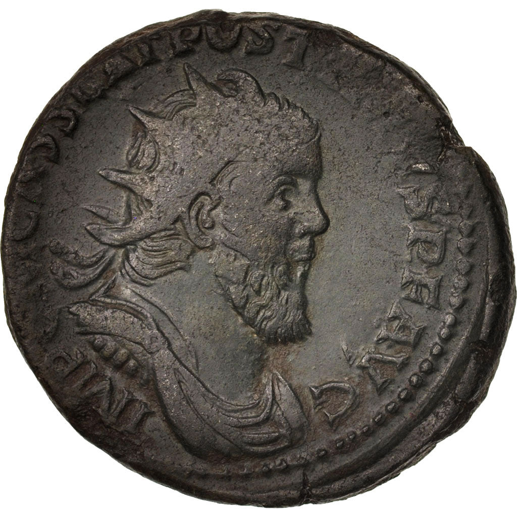 Munten, Postuum, Double Sestertius, Trier, ZF, Bronze, RIC:143