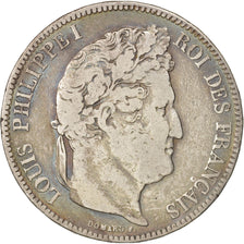 France, Louis-Philippe, 5 Francs, 1834, Toulouse, VF(20-25), Silver, KM:749.9