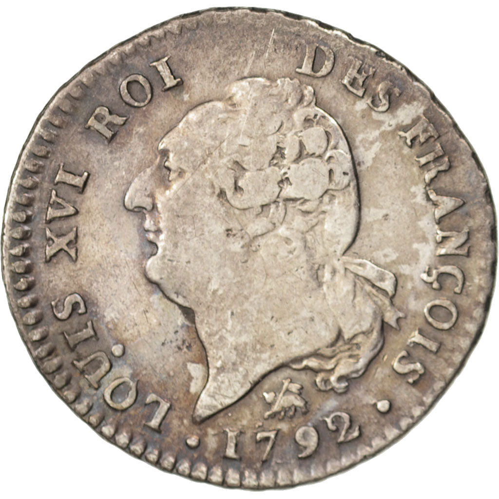 France, Louis XVI, 15 sols françois, 1792, Rouen, VF(30-35), Silver, KM:604.2