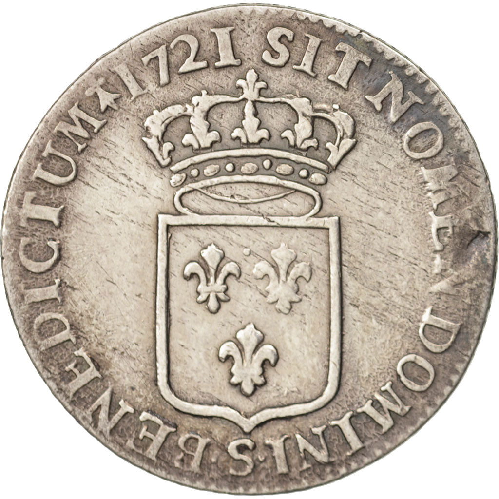 Münze, Frankreich, Louis XV, 1/3 Écu de France, 1/3 Ecu, 1721, Reims, S