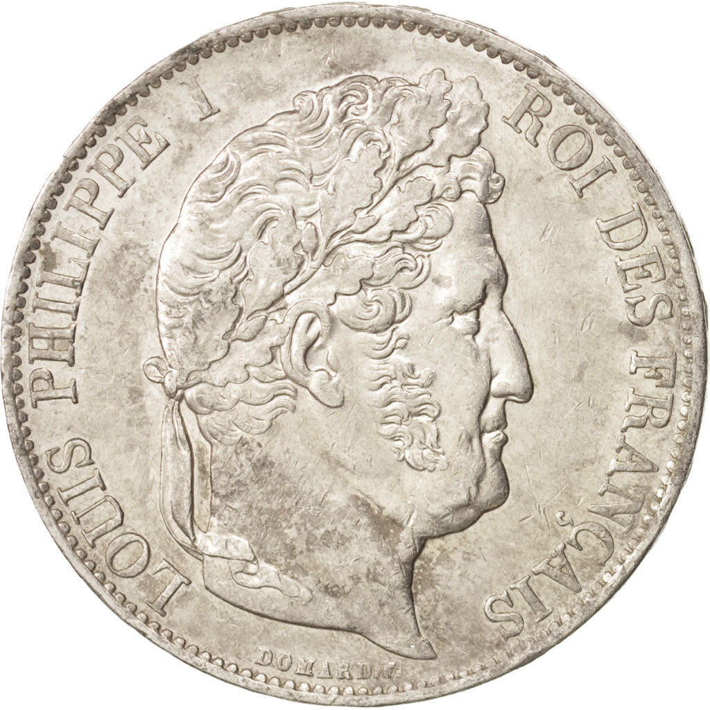 Coin, France, Louis-Philippe, 5 Francs, 1845, Bordeaux, AU(50-53), Silver