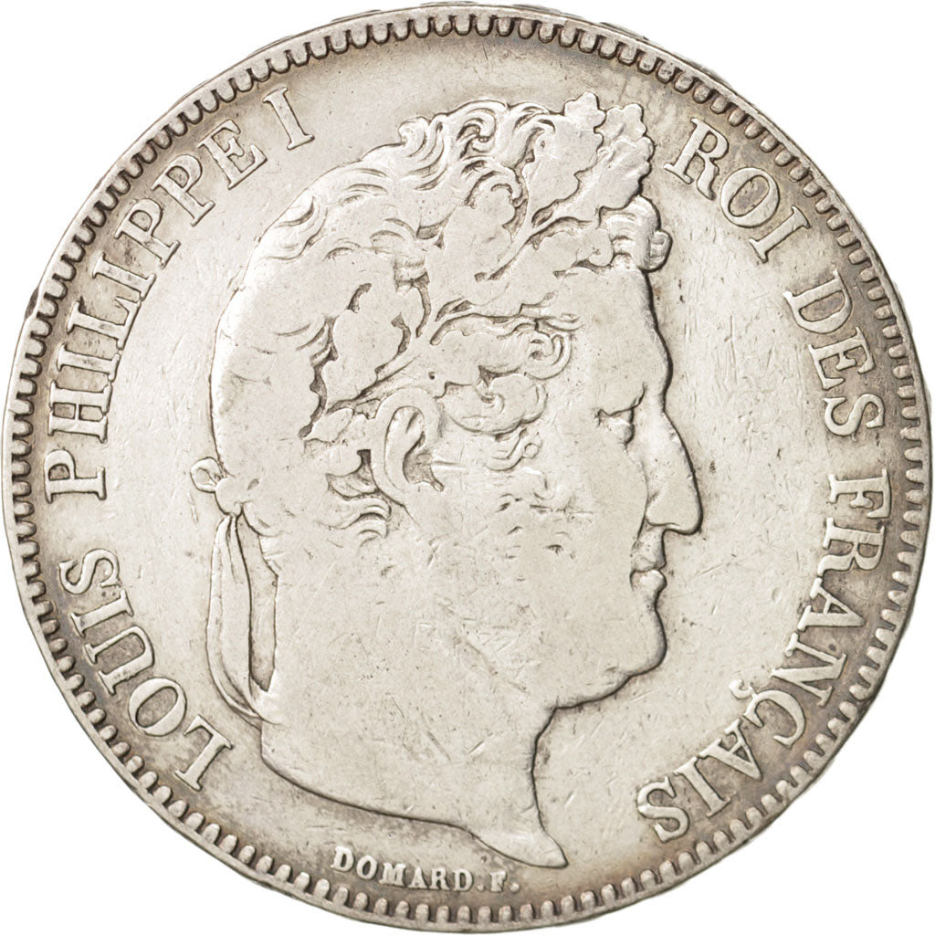 Coin, France, Louis-Philippe, 5 Francs, 1837, Bordeaux, VF(20-25), Silver