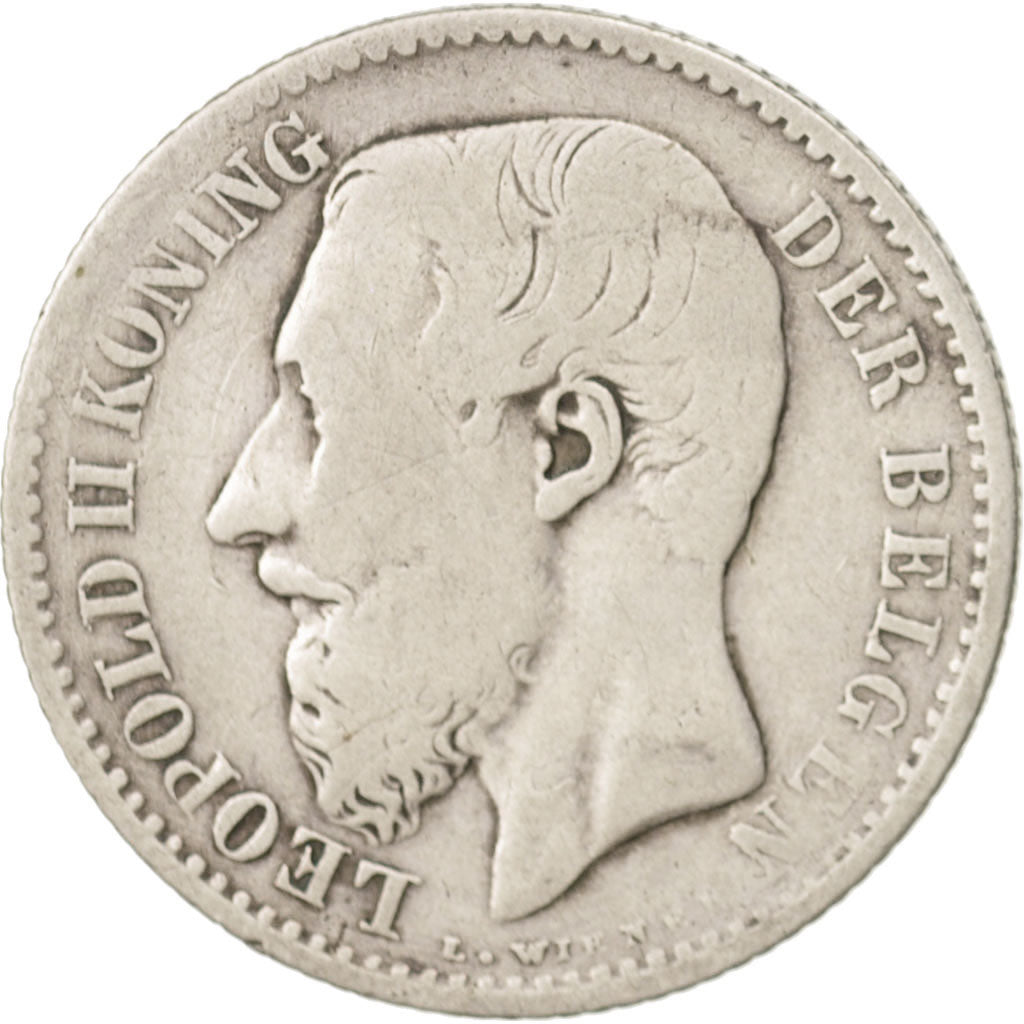 Coin, Belgium, Leopold II, Franc, 1886, F(12-15), Silver, KM:29.1