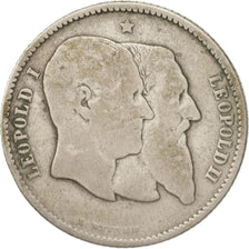 Belgium, Leopold II, Franc, 1880, F(12-15), Silver, KM:38