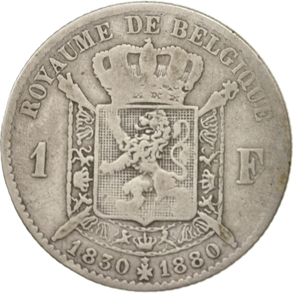 Belgium, Leopold II, Franc, 1880, F(12-15), Silver, KM:38