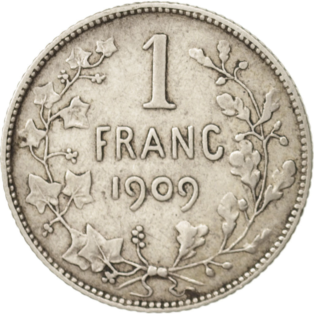 Belgium, Franc, 1909, VF(30-35), Silver, KM:56.2
