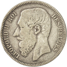 Belgium, Leopold II, 2 Francs, 2 Frank, 1866, VF(20-25), Silver, KM:30.2