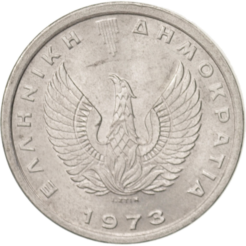 Munten, Griekenland, 10 Lepta, 1973, PR, Aluminium, KM:103