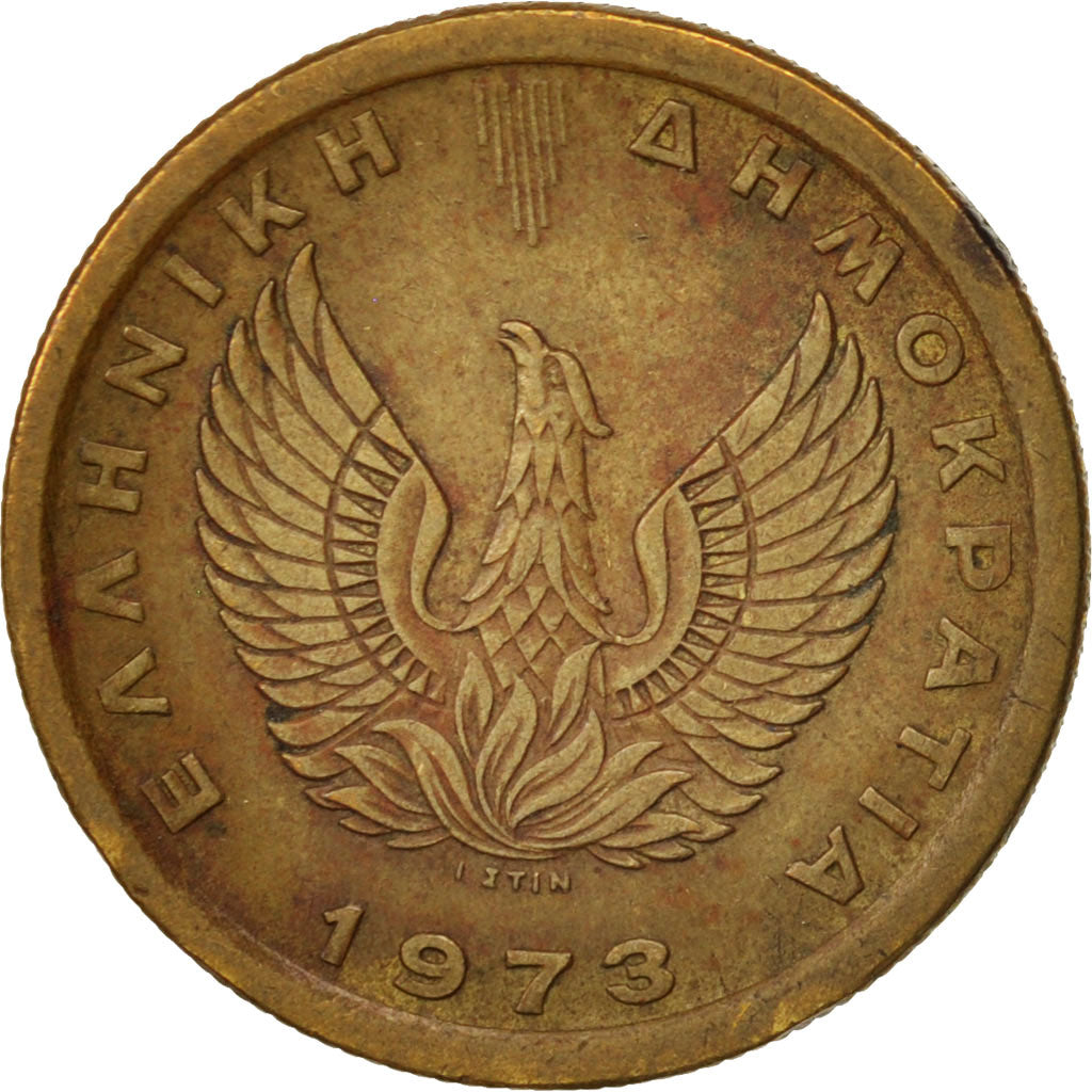 Coin, Greece, 50 Lepta, 1973, AU(50-53), Nickel-brass, KM:106