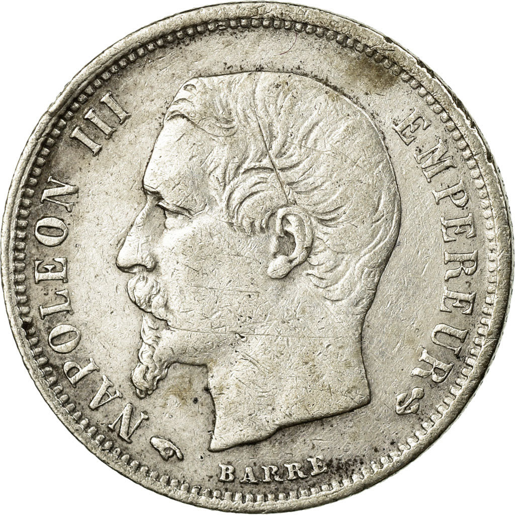 Moneta, Francia, Napoleon III, Napoléon III, 50 Centimes, 1857, Paris, MB+