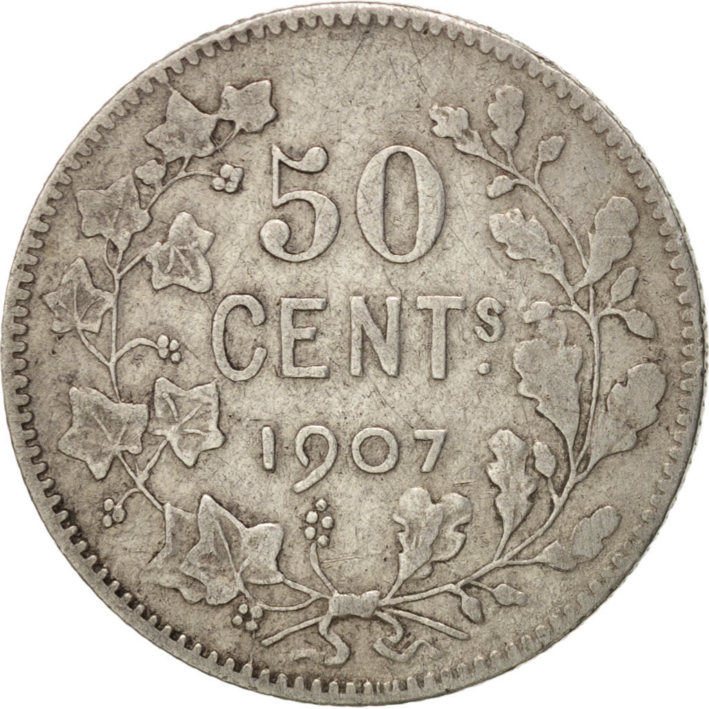 Belgium, 50 Centimes, 1907, VF(20-25), Silver, KM:60.1