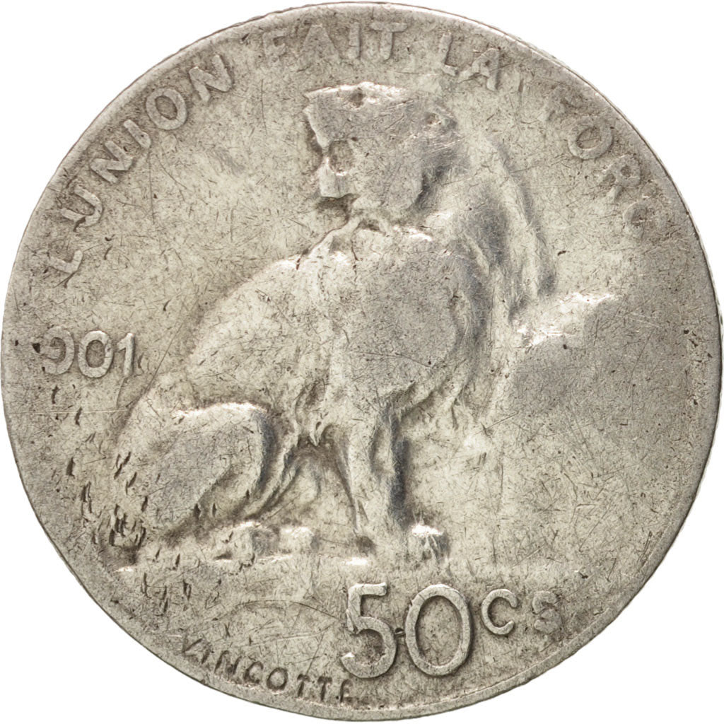 Belgium, 50 Centimes, 1901, VF(20-25), Silver, KM:50