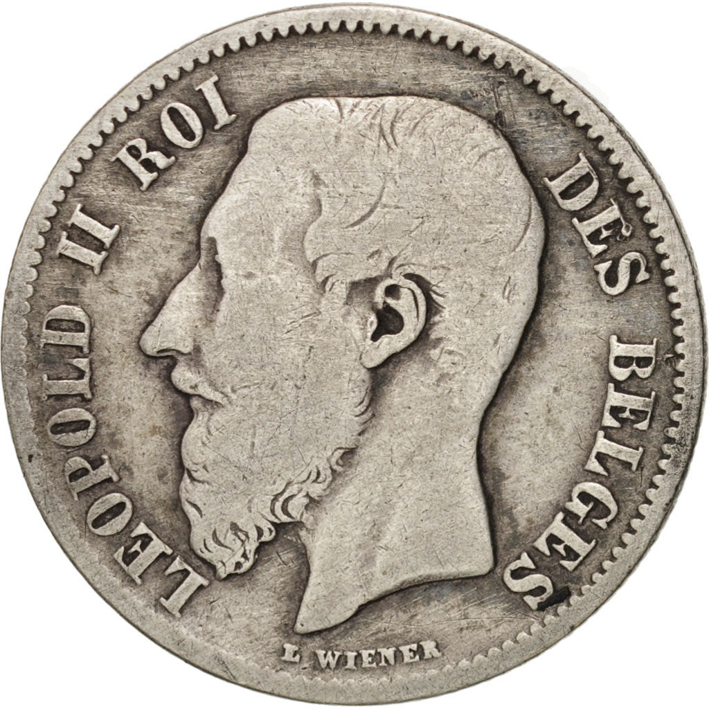 Moneta, Belgio, Leopold II, 50 Centimes, 1898, B+, Argento, KM:26
