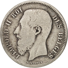 Moneta, Belgio, Leopold II, 50 Centimes, 1898, B+, Argento, KM:26