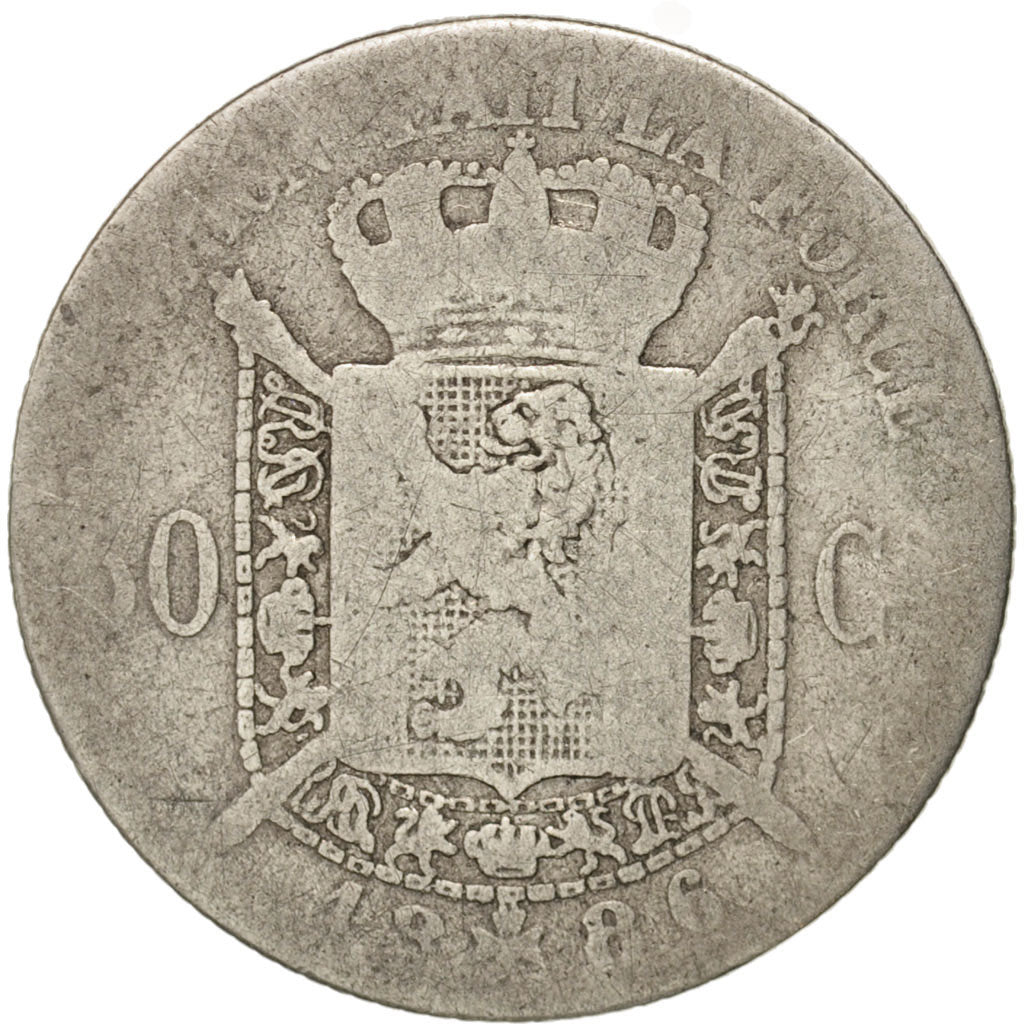 Coin, Belgium, Leopold II, 50 Centimes, 1898, VG(8-10), Silver, KM:26