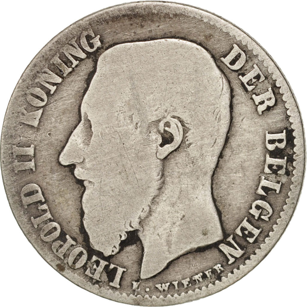 Coin, Belgium, Leopold II, 50 Centimes, 1899, VG(8-10), Silver, KM:27