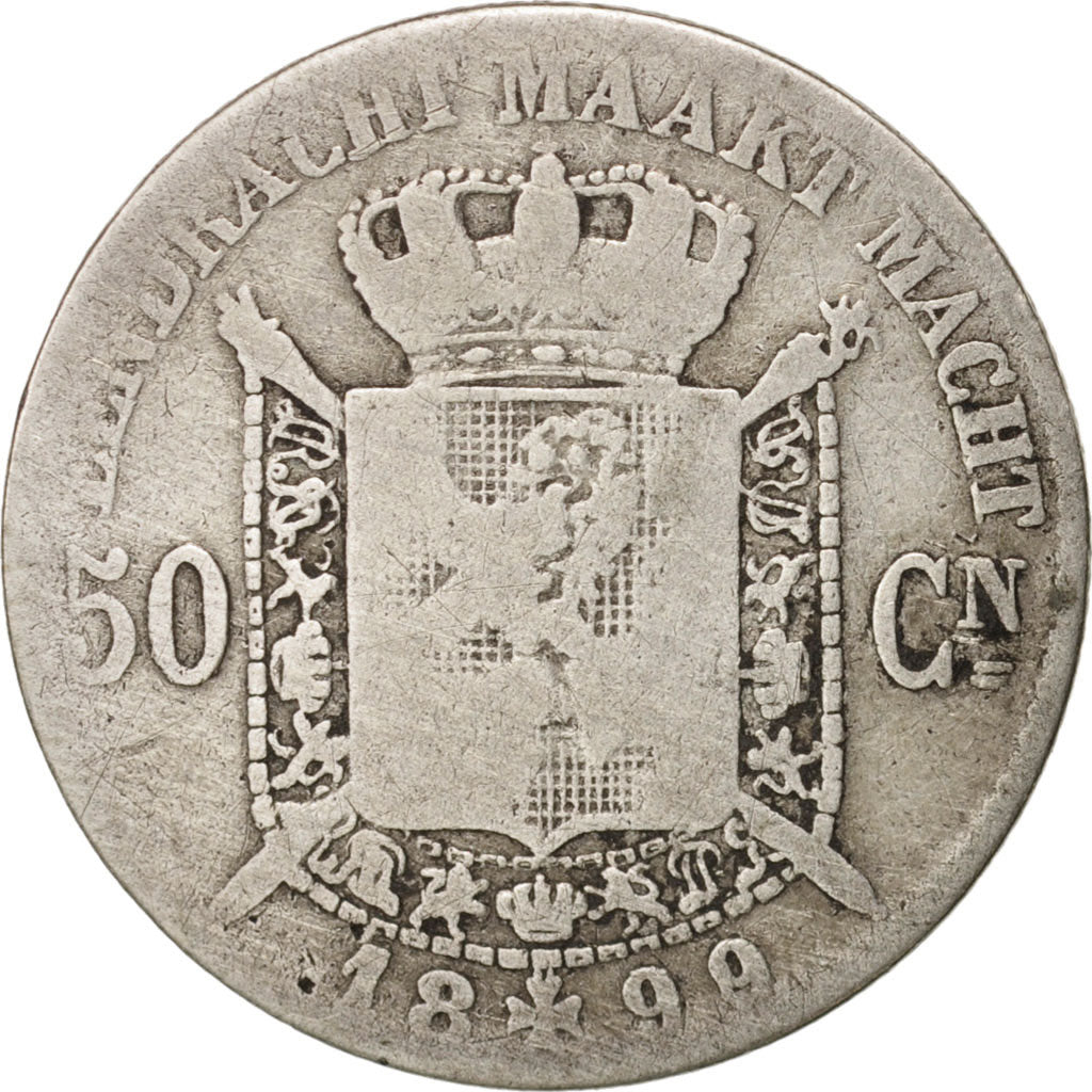 Coin, Belgium, Leopold II, 50 Centimes, 1899, VG(8-10), Silver, KM:27
