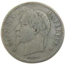 FRANCE, Napoléon III, 50 Centimes, 1864, Paris, VF(20-25), Silver, 18, Gadoury #