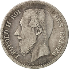 Belgium, Leopold II, Franc, 1869, VF(20-25), Silver, KM:28.1