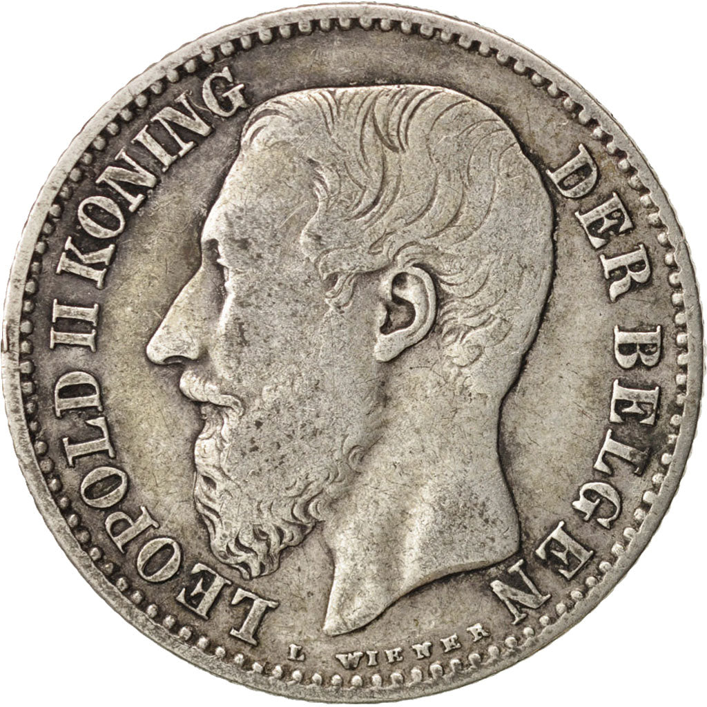 Coin, Belgium, Leopold II, Franc, 1887, VF(30-35), Silver, KM:29.2