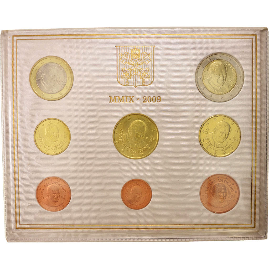 Vatican, 1 Cent to 2 Euro, 2009, BU Set, MS(65-70)