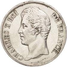 France, Charles X, 5 Francs, 1827, Lille, AU(50-53), Silver, KM:728.13