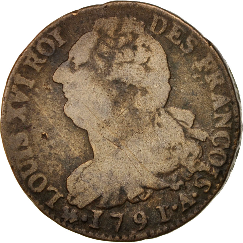 France, Louis XVI, 2 sols françois, 1791, Paris, B+, Bronze, Gadoury:25