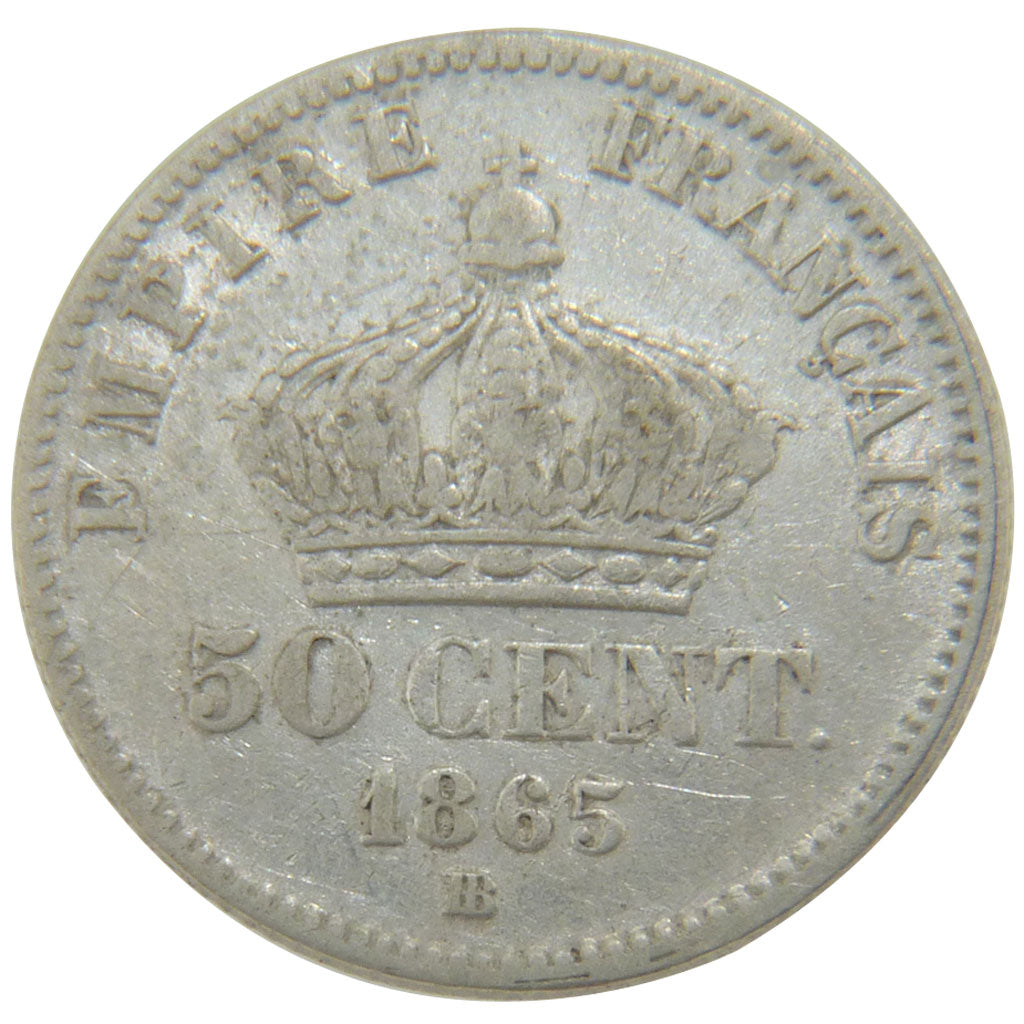 Second Empire, 50 Centimes Napoléon III Tête Laurée