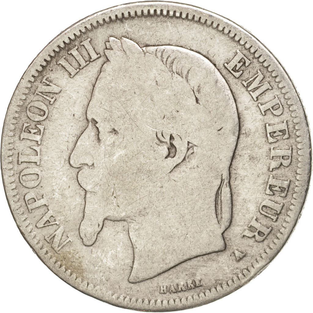 France, Napoleon III, 2 Francs, 1866, Paris, VG(8-10), Silver, KM:807.1