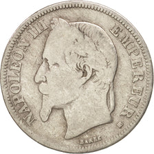 Moneda, Francia, Napoleon III, Napoléon III, 2 Francs, 1866, Strasbourg, BC