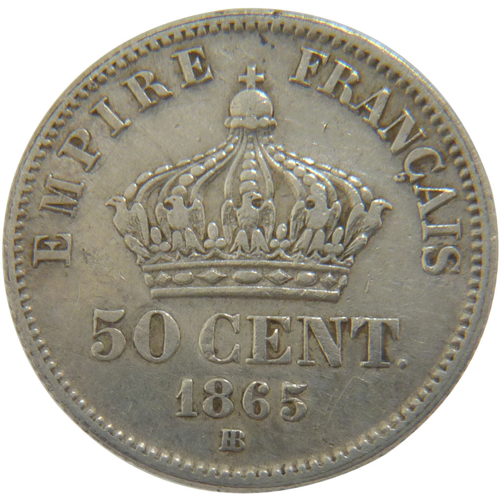 Second Empire, 50 Centimes Napoléon III Tête Laurée