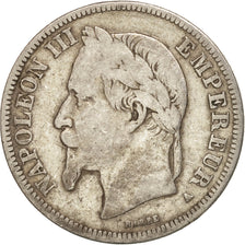 France, Napoleon III, 2 Francs, 1867, Paris, VF(20-25), Silver, KM:807.1