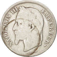 Moneda, Francia, Napoleon III, Napoléon III, 2 Francs, 1868, Strasbourg, BC