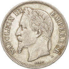 Moneda, Francia, Napoleon III, Napoléon III, 2 Francs, 1869, Paris, MBC, Plata