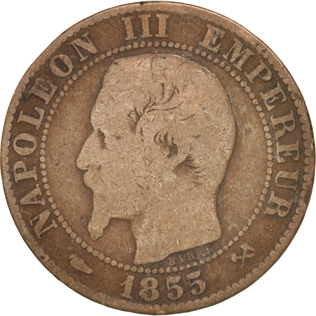 Munten, Frankrijk, Napoleon III, Napoléon III, 5 Centimes, 1855, Rouen, ZG+