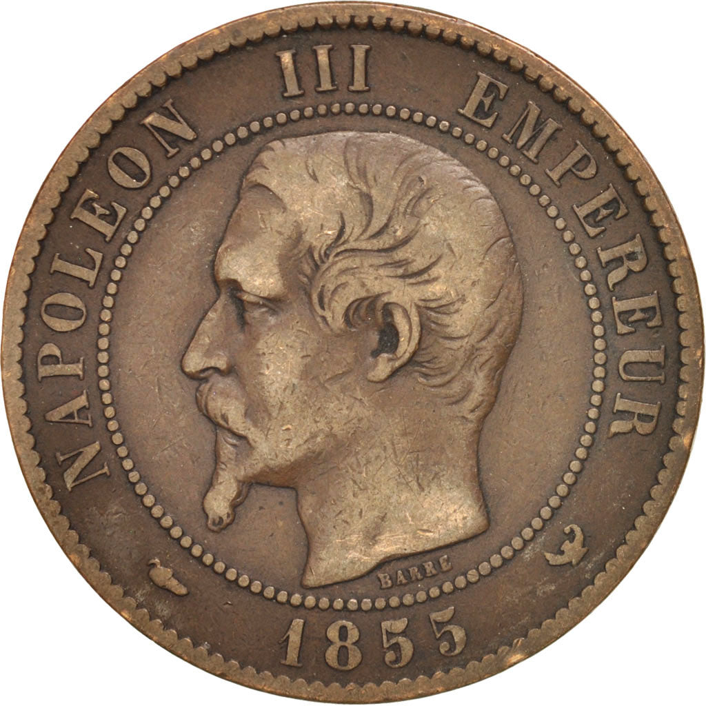 Coin, France, Napoleon III, Napoléon III, 10 Centimes, 1855, Lille, VF(20-25)