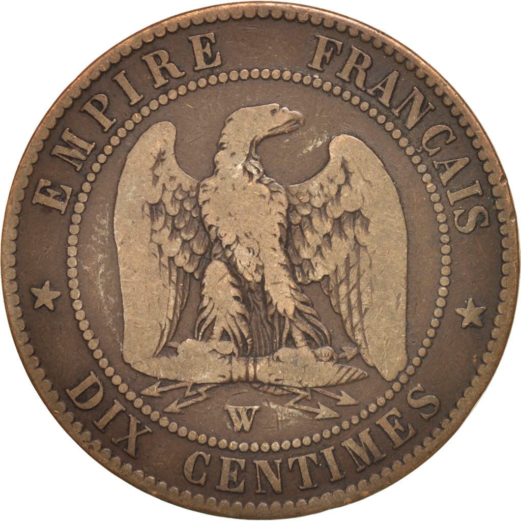 Coin, France, Napoleon III, Napoléon III, 10 Centimes, 1855, Lille, VF(20-25)