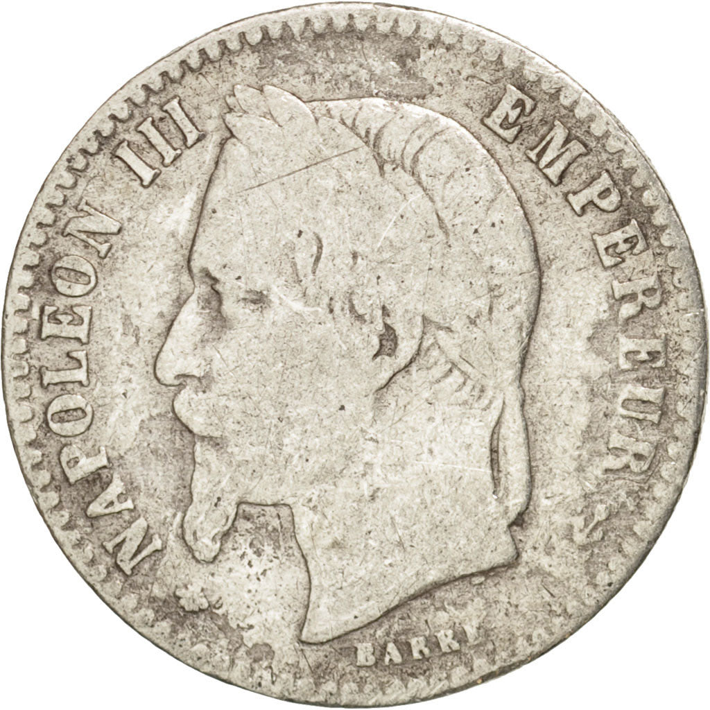 France, Napoleon III, 50 Centimes, 1866, Paris, F(12-15), Silver, KM:814.1