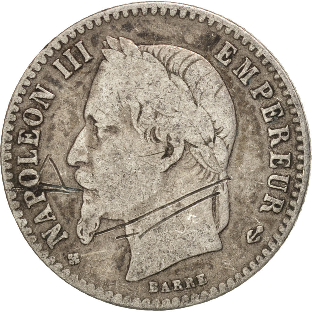 Moneta, Francja, Napoleon III, Napoléon III, 50 Centimes, 1866, Strasbourg